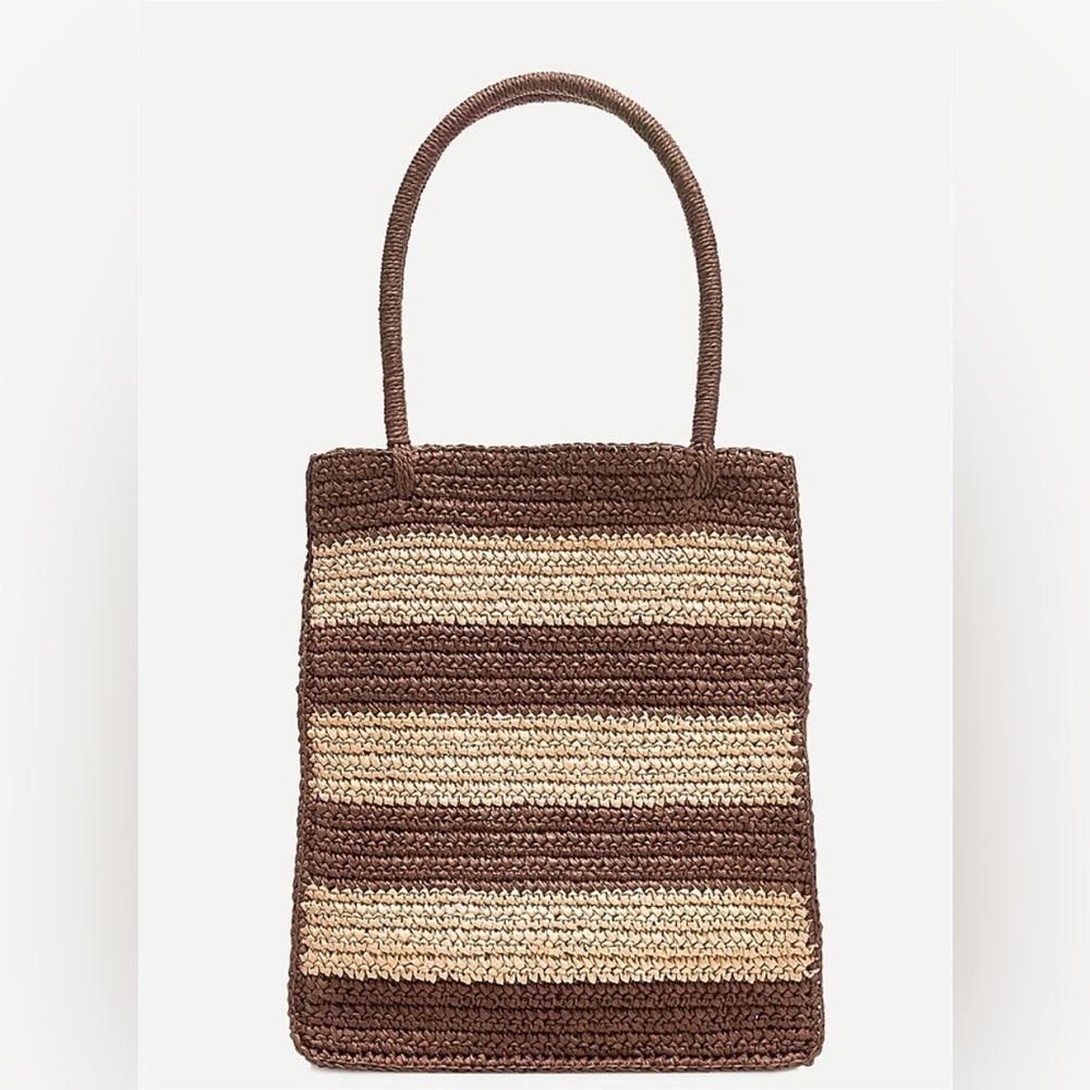 J.Crew Straw shopper tote in stripe